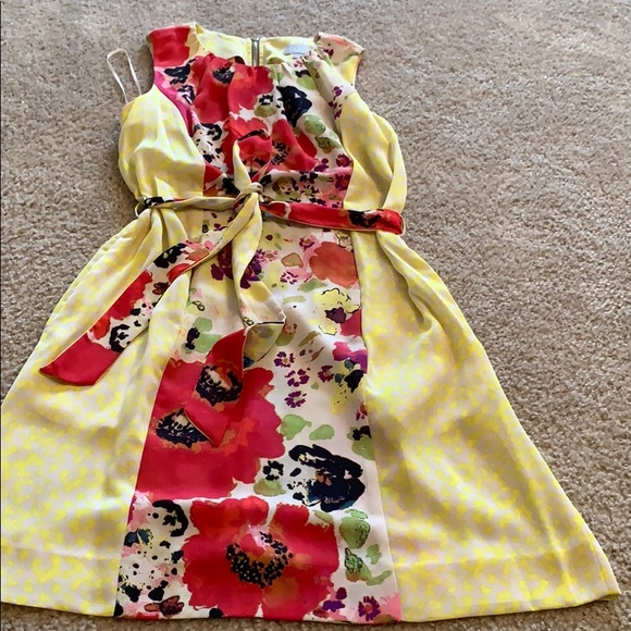 Rachel Roy flower dress yellow animal print size 2 - Picture 6 of 16